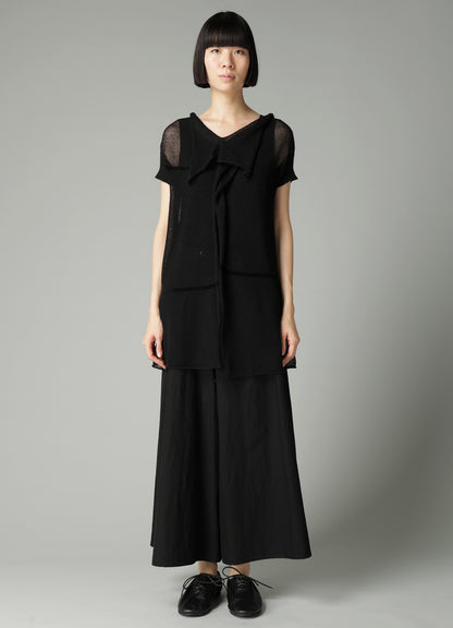 TUCK STITCH DRAPED PULLOVER