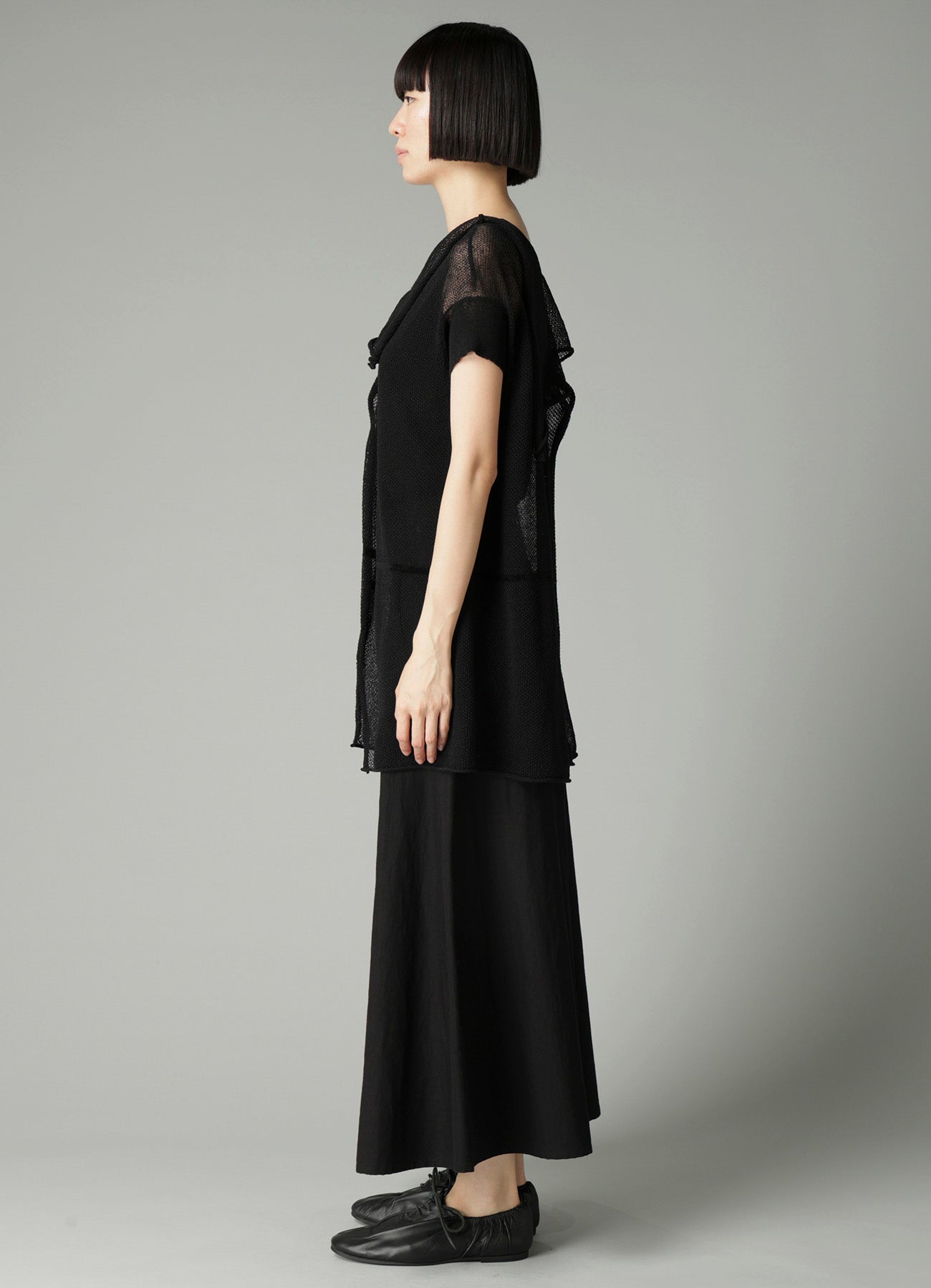 TUCK STITCH DRAPED PULLOVER