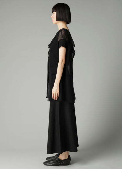 TUCK STITCH DRAPED PULLOVER