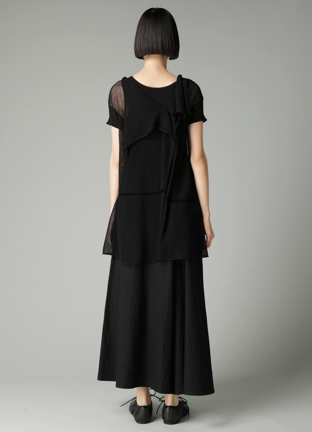 TUCK STITCH DRAPED PULLOVER