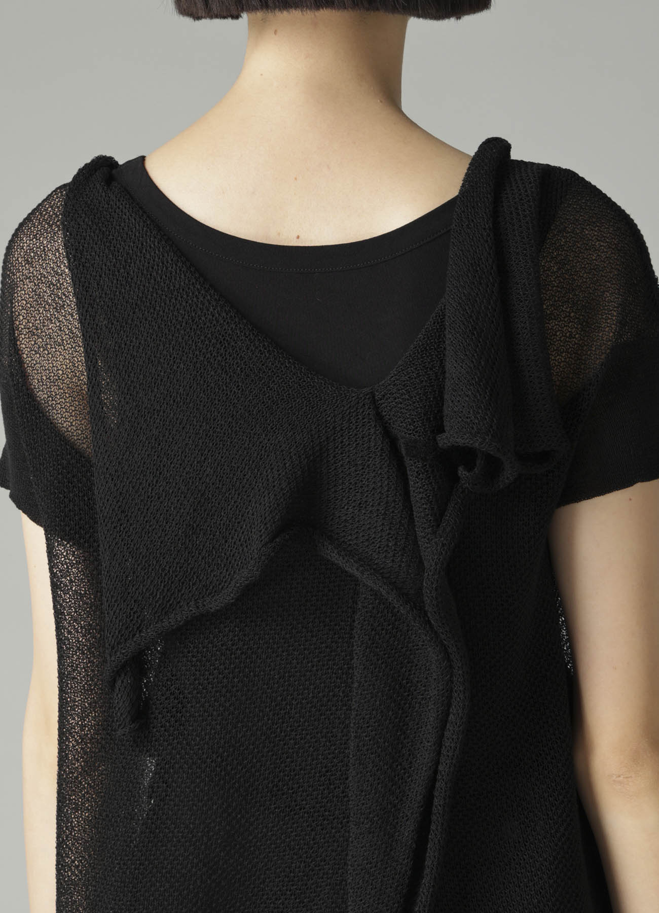 TUCK STITCH DRAPED PULLOVER