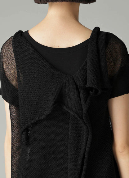 TUCK STITCH DRAPED PULLOVER