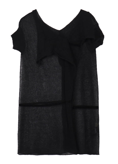 TUCK STITCH DRAPED PULLOVER