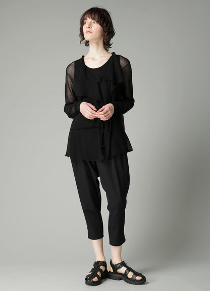 TUCK STITCH DRAPED CARDIGAN