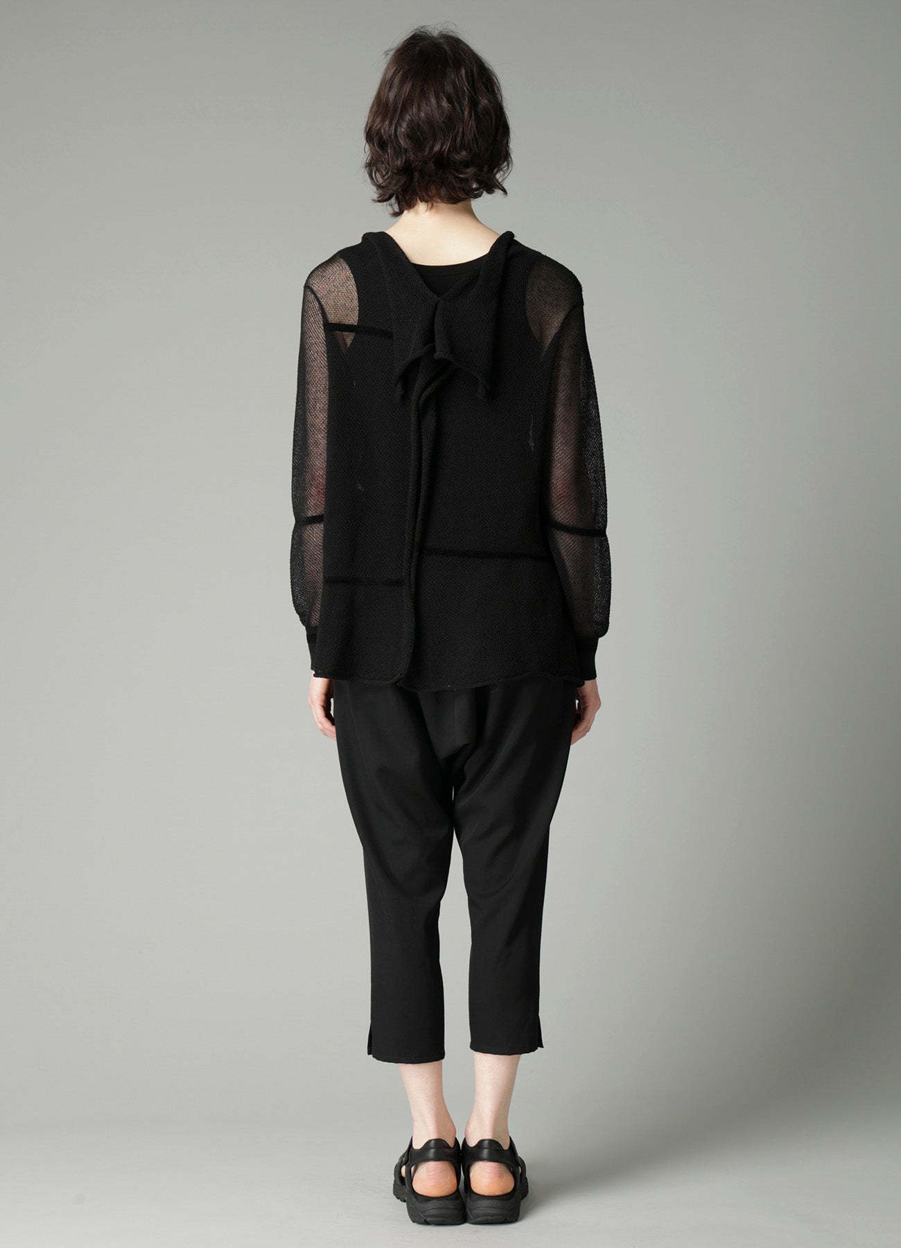 TUCK STITCH DRAPED CARDIGAN