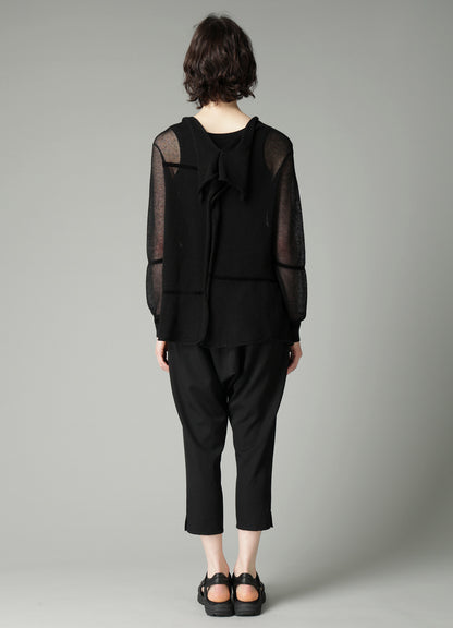 TUCK STITCH DRAPED CARDIGAN