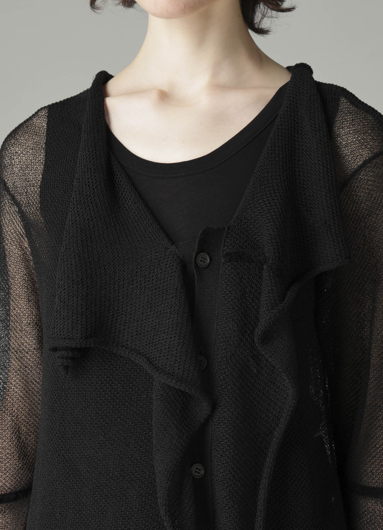 TUCK STITCH DRAPED CARDIGAN