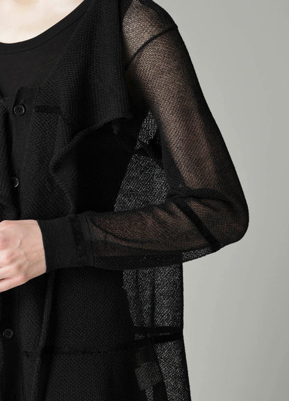 TUCK STITCH DRAPED CARDIGAN