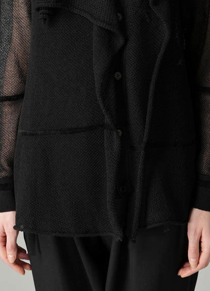 TUCK STITCH DRAPED CARDIGAN