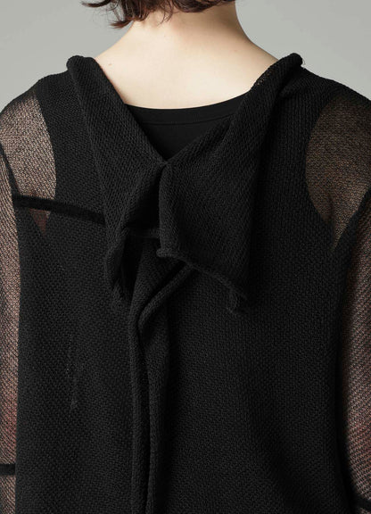 TUCK STITCH DRAPED CARDIGAN