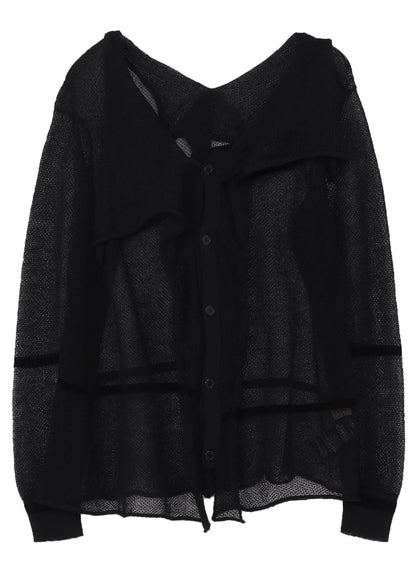 TUCK STITCH DRAPED CARDIGAN