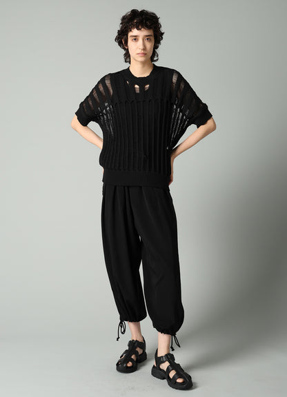 OFFSET PATTERN SHORT SLV PULLOVER