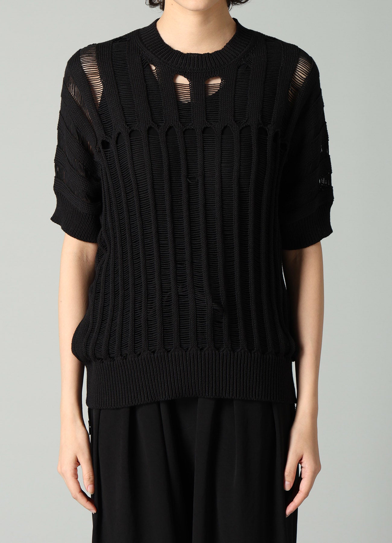 OFFSET PATTERN SHORT SLV PULLOVER