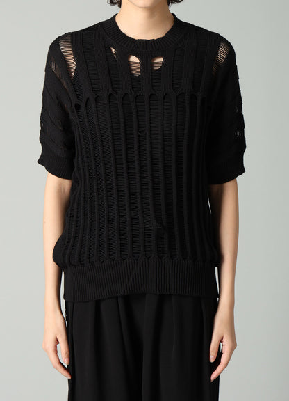 OFFSET PATTERN SHORT SLV PULLOVER