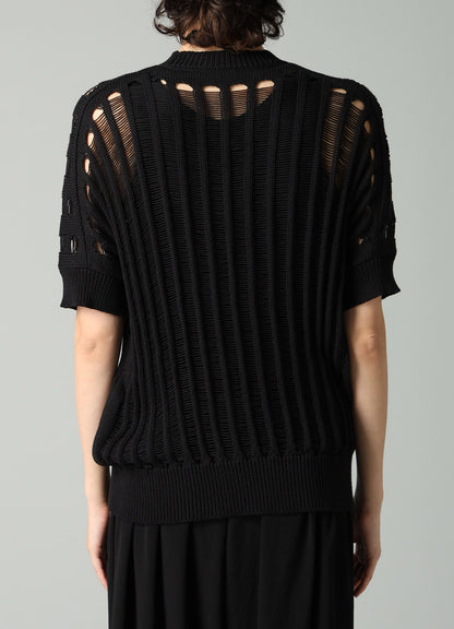 OFFSET PATTERN SHORT SLV PULLOVER