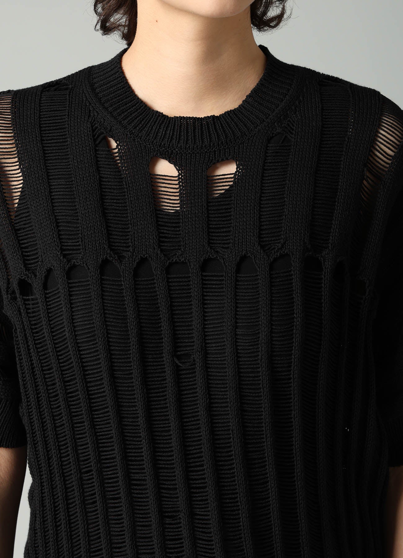 OFFSET PATTERN SHORT SLV PULLOVER