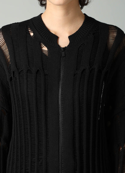 OFFSET PATTERN KNIT BLOUSON