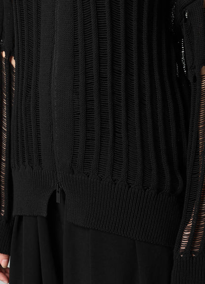 OFFSET PATTERN KNIT BLOUSON