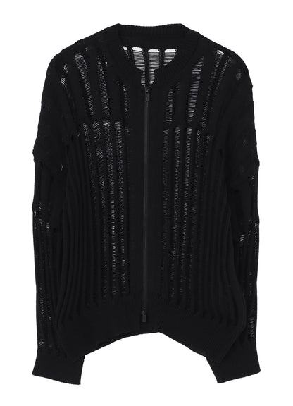 OFFSET PATTERN KNIT BLOUSON