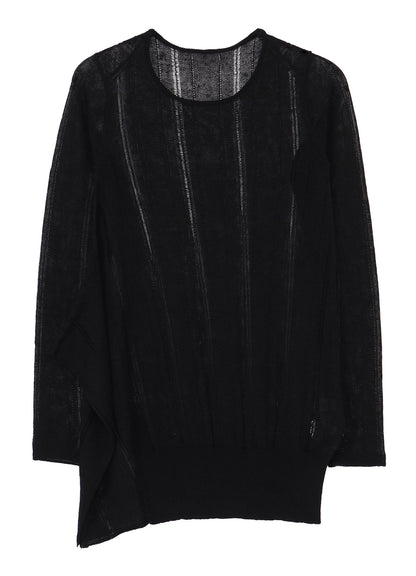 STRIPE PATTERN ASM KNIT PULLOVER