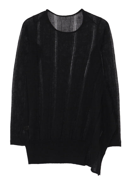 STRIPE PATTERN ASM KNIT PULLOVER