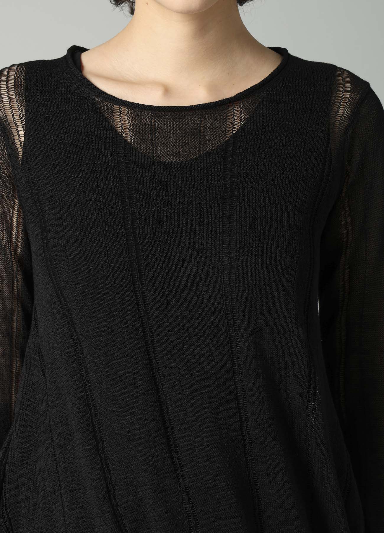 STRIPE PATTERN ASM KNIT PULLOVER