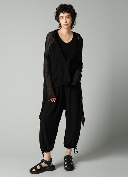 STRIPE PATTERN DRAPED CARDIGAN