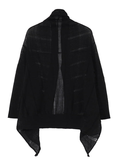 STRIPE PATTERN DRAPED CARDIGAN