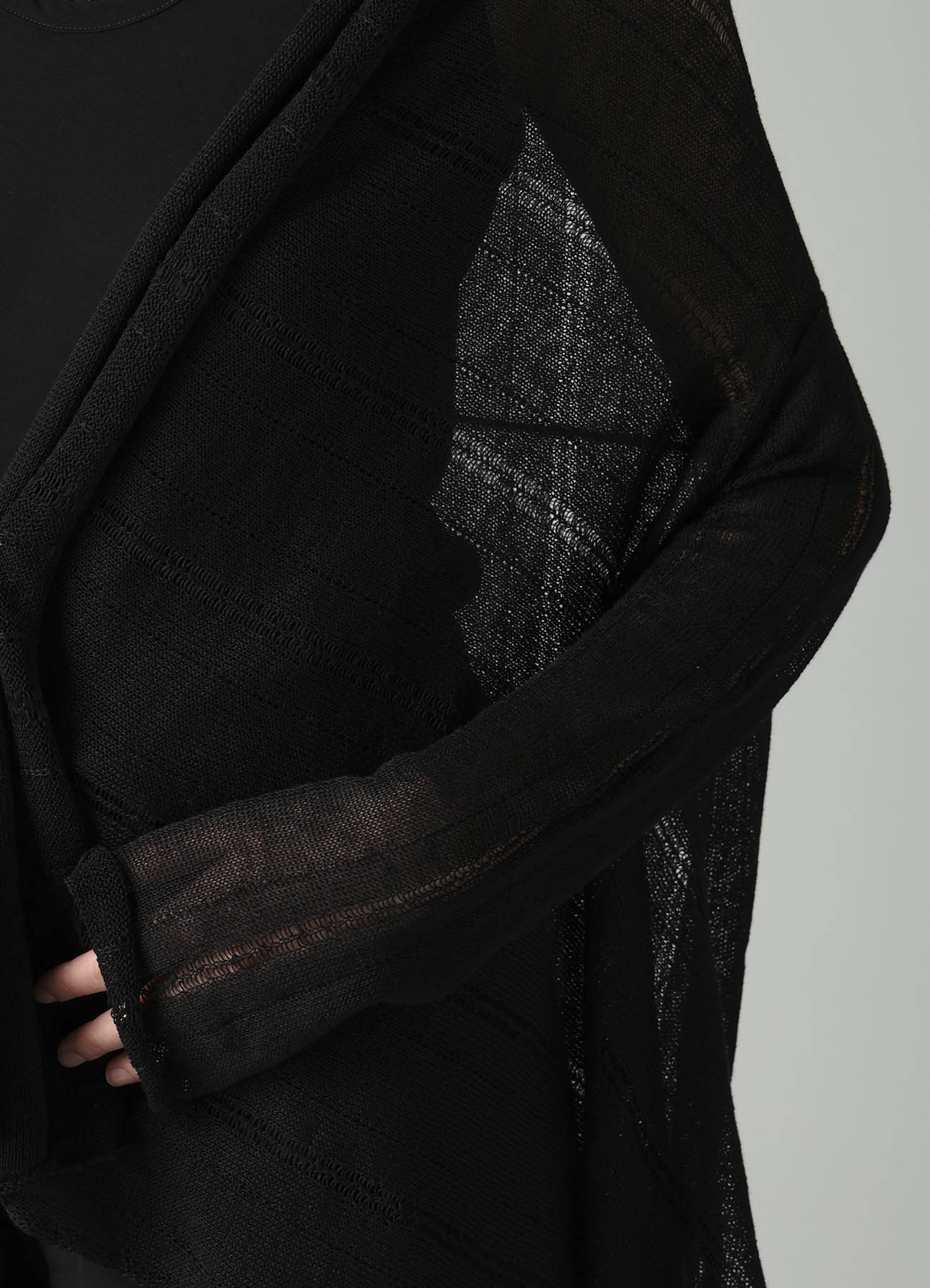 STRIPE PATTERN DRAPED CARDIGAN