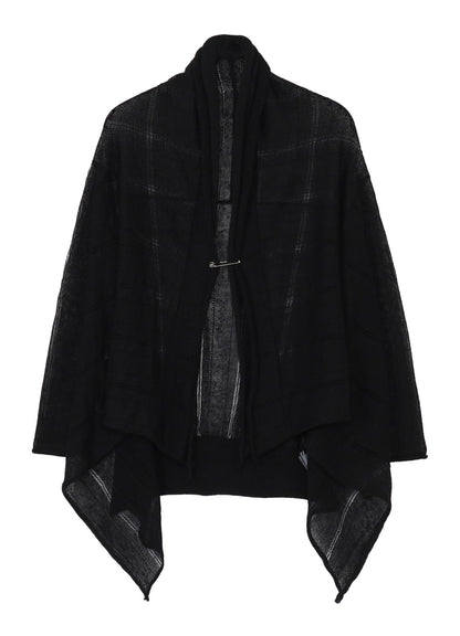 STRIPE PATTERN DRAPED CARDIGAN