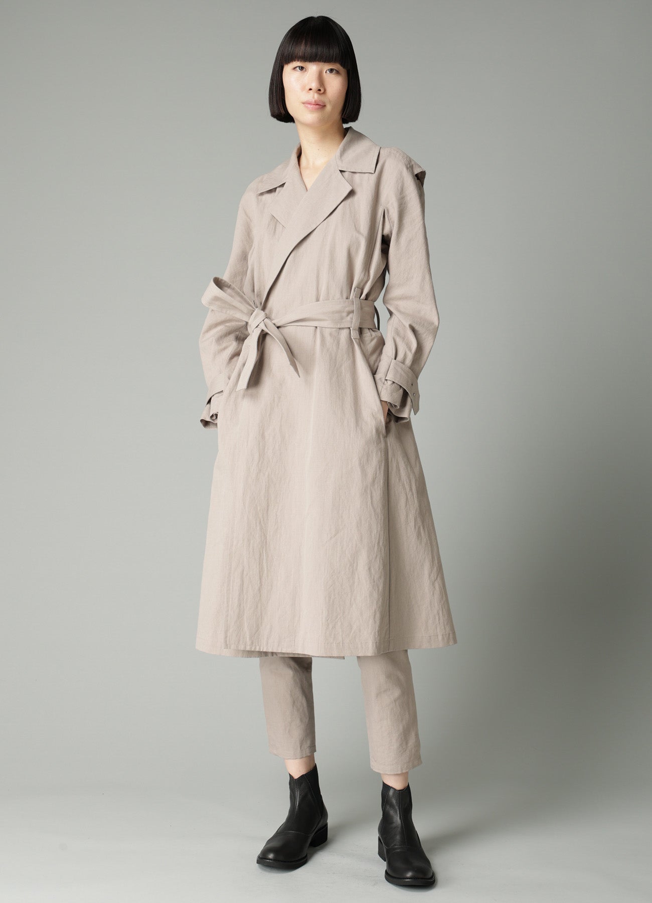 C/Li POPLIN STRAIGHT SLIM PANTS