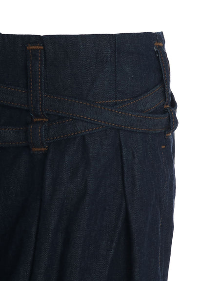 8OZ BIO DENIM SLIM BELTED POINT PANTS