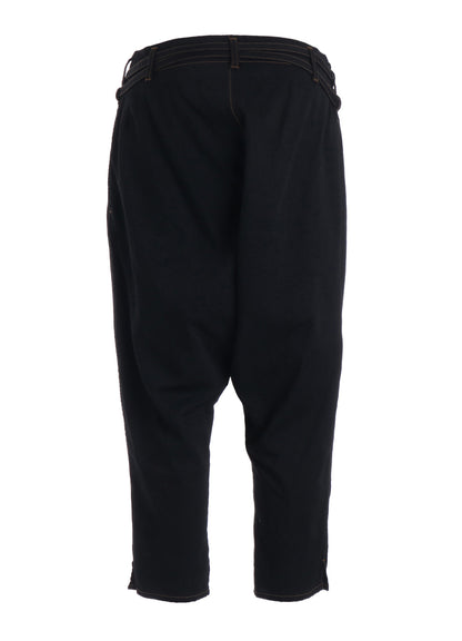 8OZ BIO DENIM SLIM BELTED POINT PANTS