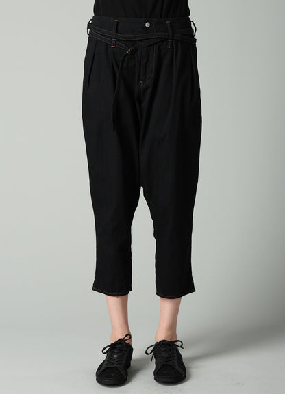 8OZ BIO DENIM SLIM BELTED POINT PANTS