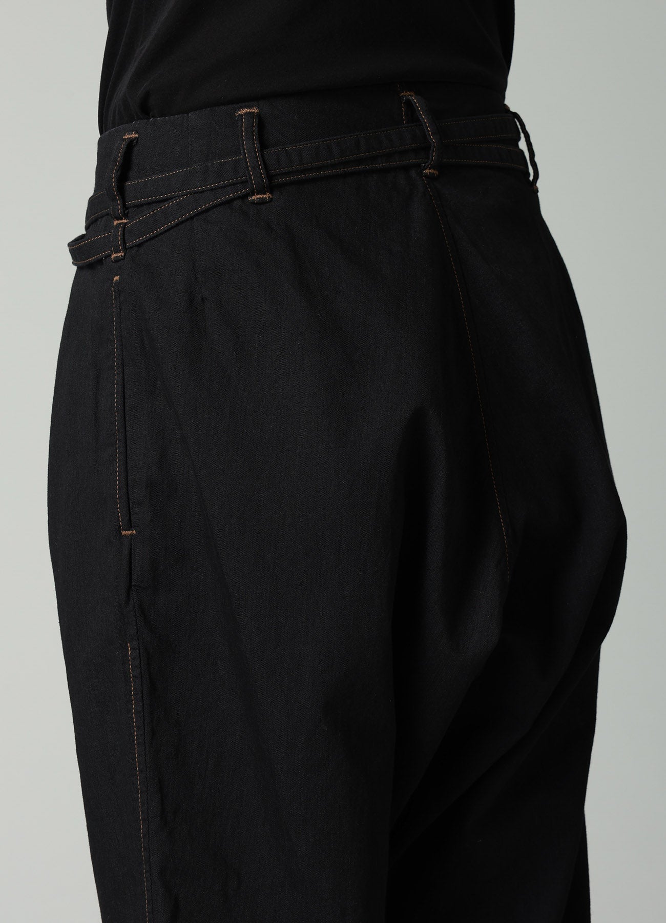 8OZ BIO DENIM SLIM BELTED POINT PANTS