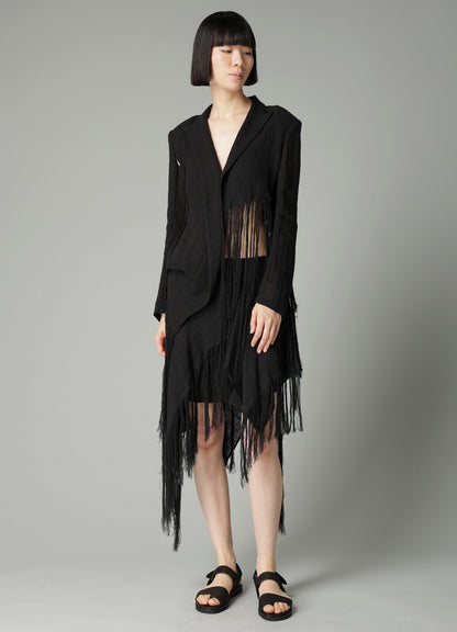 CRINKLE Li GAUZE LAYERED FRINGE SKIRT