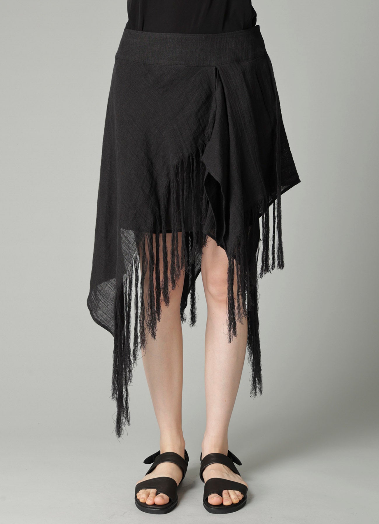 CRINKLE Li GAUZE LAYERED FRINGE SKIRT