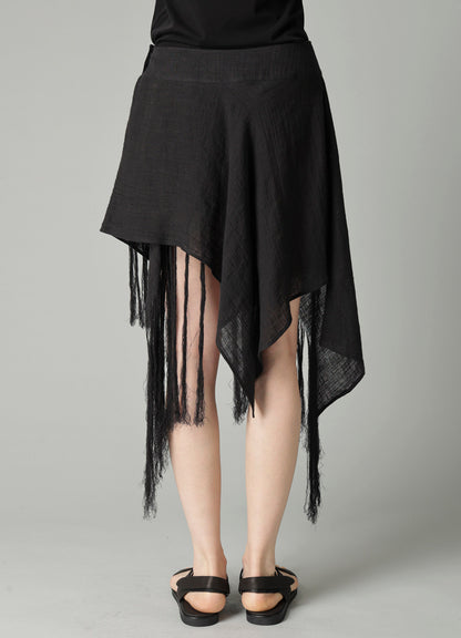 CRINKLE Li GAUZE LAYERED FRINGE SKIRT