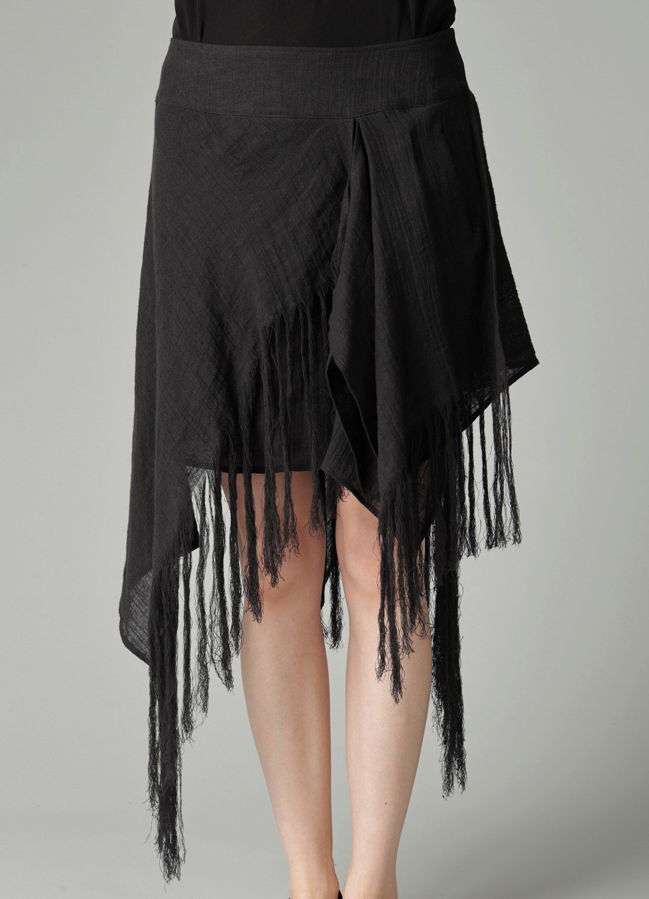CRINKLE Li GAUZE LAYERED FRINGE SKIRT