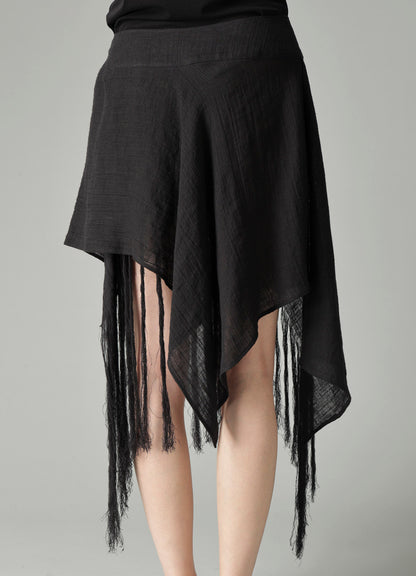 CRINKLE Li GAUZE LAYERED FRINGE SKIRT