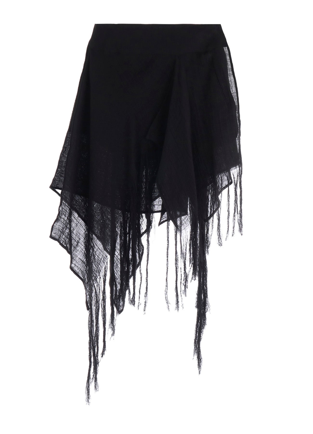 CRINKLE Li GAUZE LAYERED FRINGE SKIRT