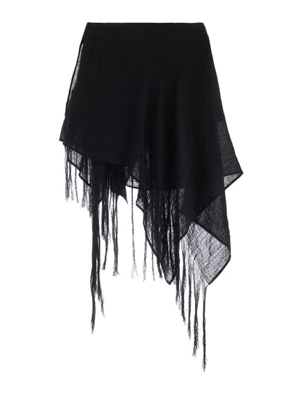 CRINKLE Li GAUZE LAYERED FRINGE SKIRT