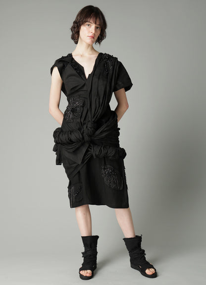 Ra LAWN BEADS POINT DRAPED SKIRT