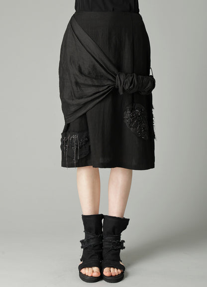 Ra LAWN BEADS POINT DRAPED SKIRT