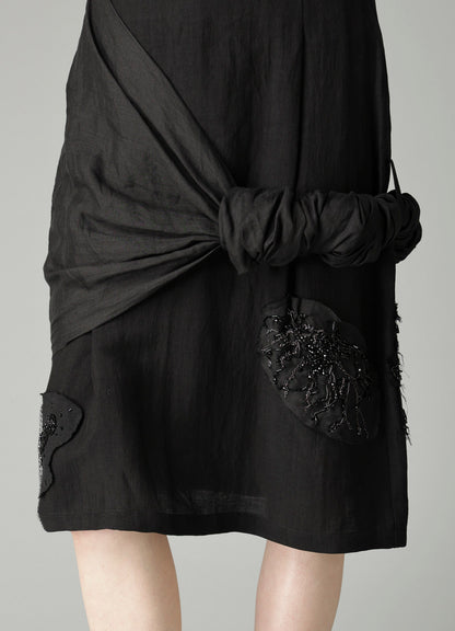 Ra LAWN BEADS POINT DRAPED SKIRT