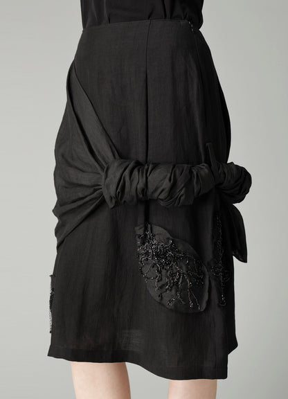 Ra LAWN BEADS POINT DRAPED SKIRT
