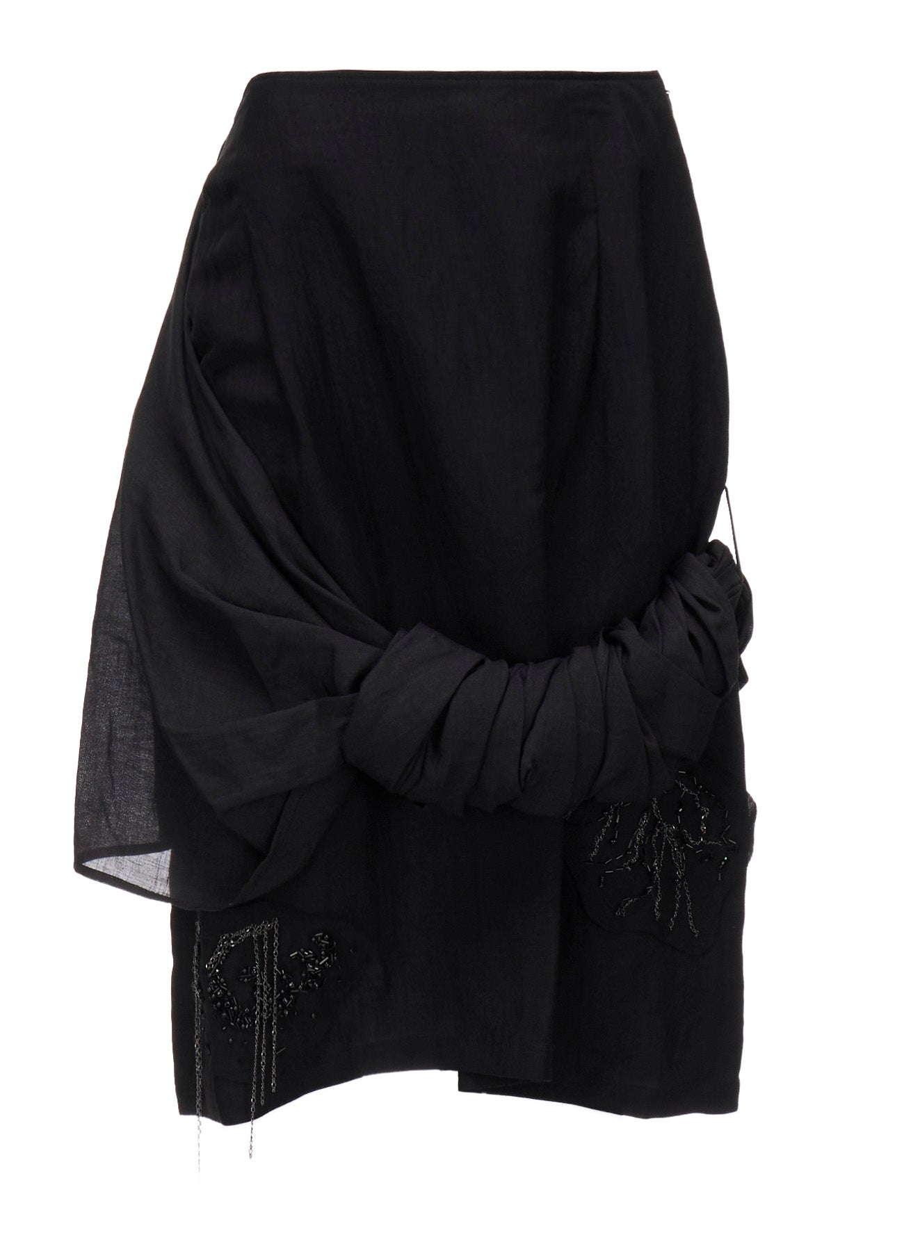 Ra LAWN BEADS POINT DRAPED SKIRT