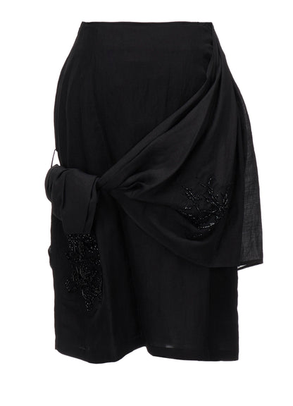 Ra LAWN BEADS POINT DRAPED SKIRT