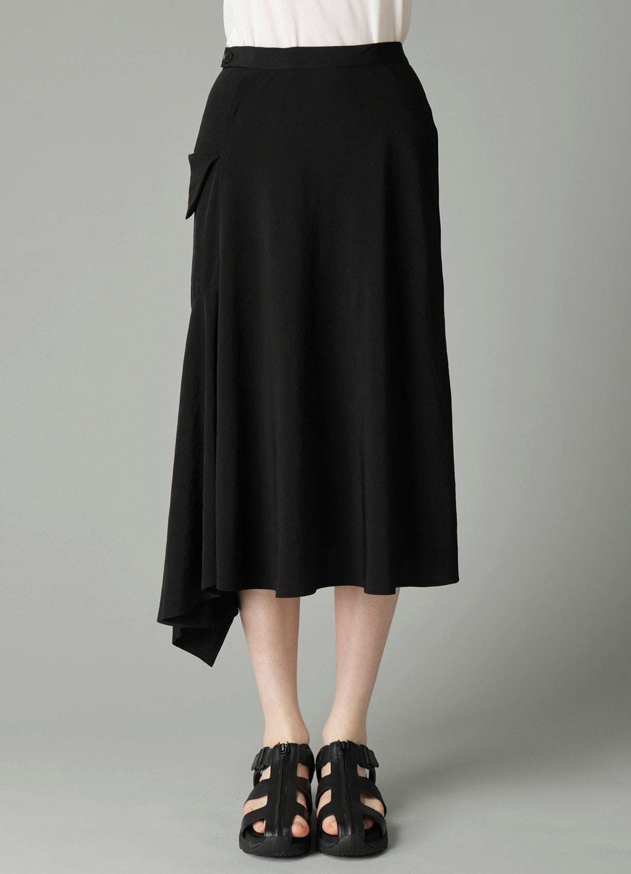 Ta/Pe CREPE DE CHINE FLARE WRAP SKIRT