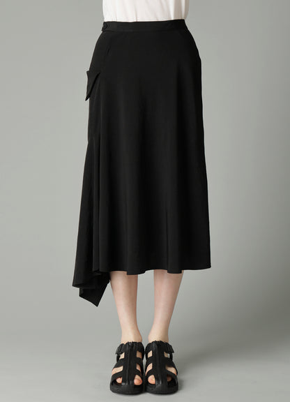Ta/Pe CREPE DE CHINE FLARE WRAP SKIRT
